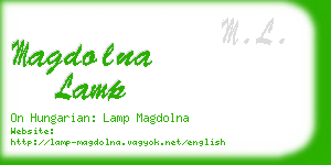 magdolna lamp business card